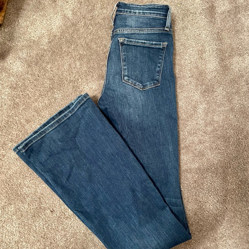 Buckle flare jeans